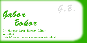gabor bokor business card