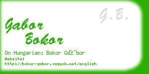 gabor bokor business card